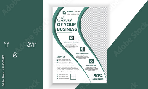 Business flyer. Corporate Flyer Template Geometric shape. business flier template design in A4 size with multiple color variation. Modern template design, perfect for creative professional flyer.