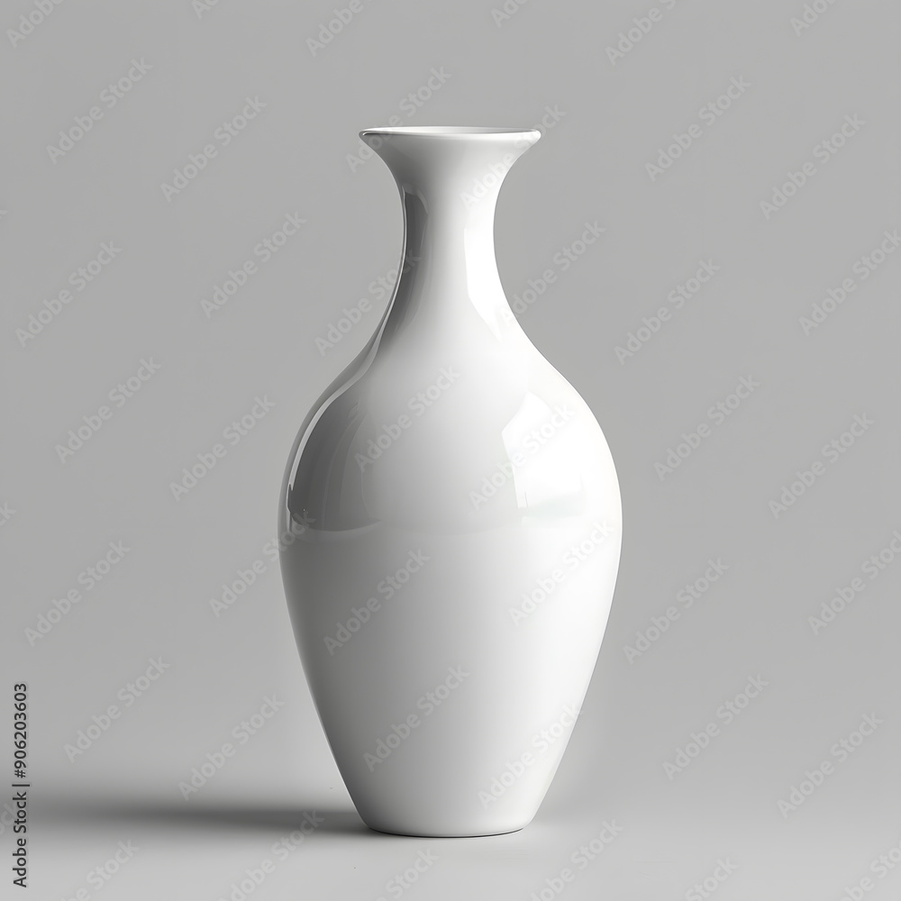 White ceramic vase isolated on grey background White ceramic vase isolated on grey background