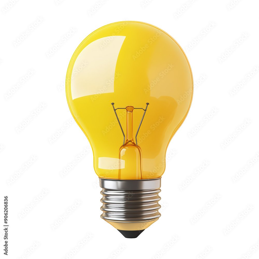 3D Yellow Light Bulb Icon On Transparent Png Background For Innovation Icons . Generative ai 3D Yellow Light Bulb Icon On Transparent Png Background For Innovation Icons . Generative ai