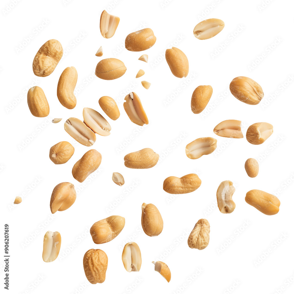 Tasty and nutritious peanuts isolated on transparent white background, clipping path Tasty and nutritious peanuts isolated on transparent white background, clipping path