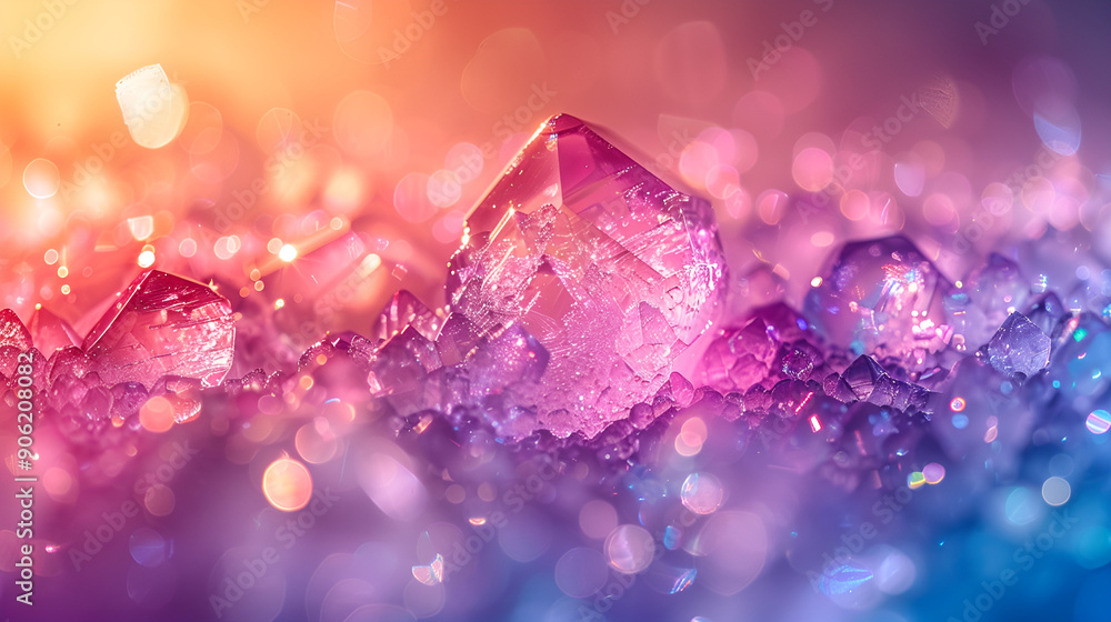 Detailed view of crystals illuminated by a bright light, highlighting their beauty and texture. Detailed view of crystals illuminated by a bright light, highlighting their beauty and texture.