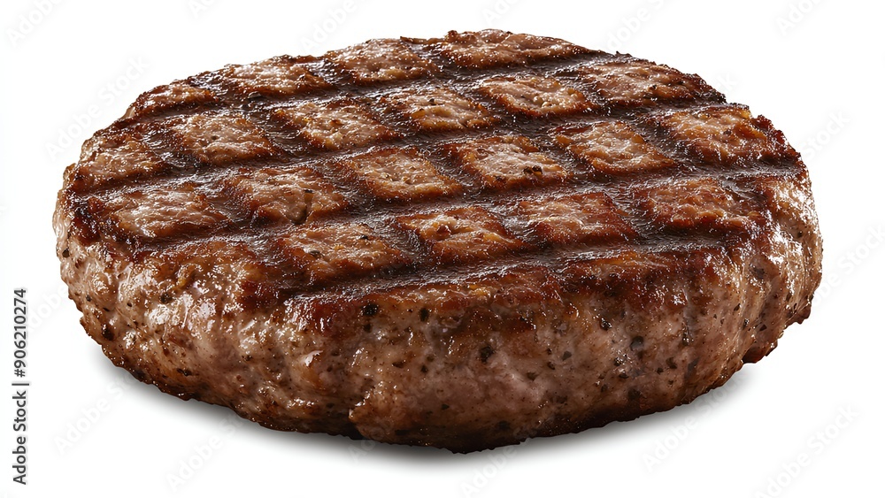 Large grilled burger meat cutlet isolates on white background Large grilled burger meat cutlet isolates on white background