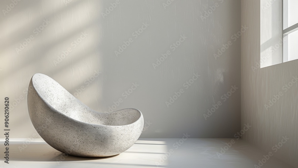 Minimalist Interior Design with a Unique Stone Sculpture Minimalist Interior Design with a Unique Stone Sculpture