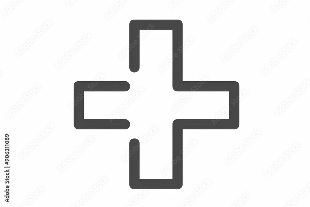 Plus symbol outlined in soft gray, symbolizing addition and simplicity Plus symbol outlined in soft gray, symbolizing addition and simplicity