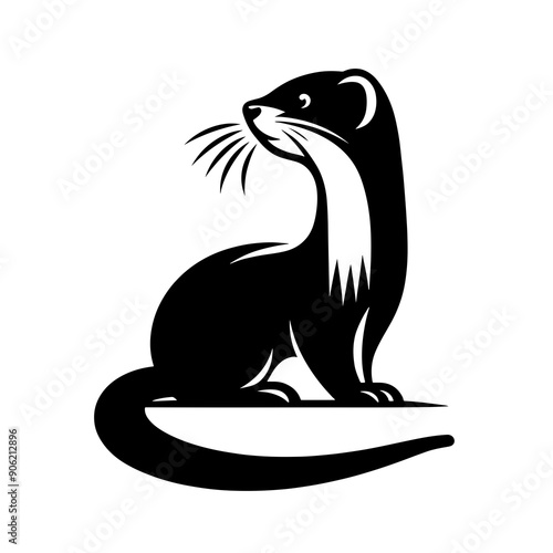 Weasel silhouette vector illustration