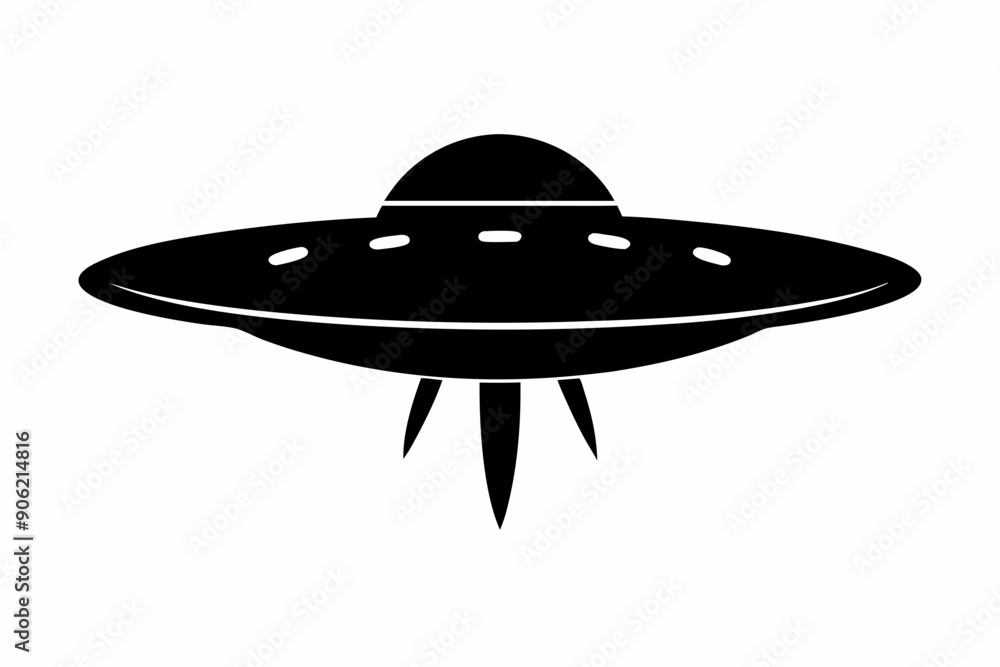 Ufo in space silhouette vector, ufo icon vector illustration Ufo in space silhouette vector, ufo icon vector illustration