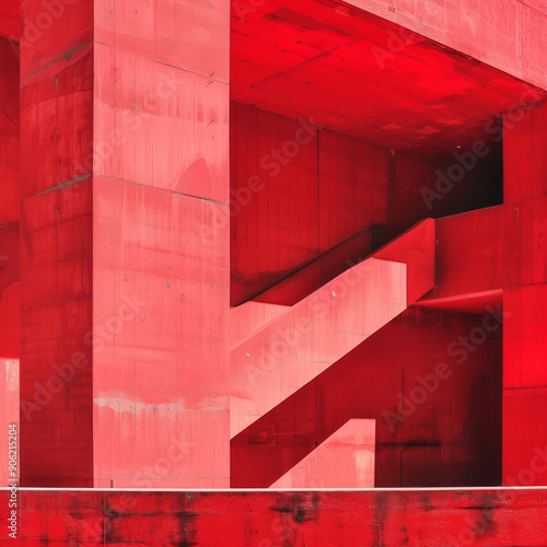 Brutalism shape in red