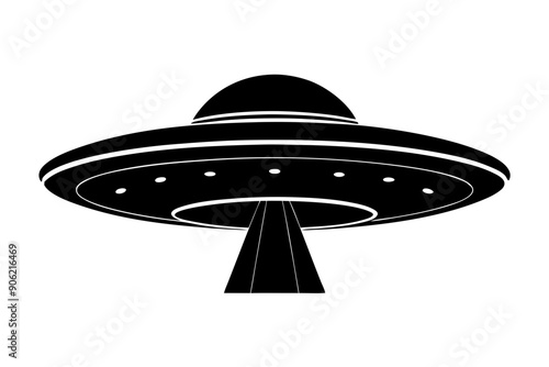 Ufo in space silhouette vector, ufo icon vector illustration