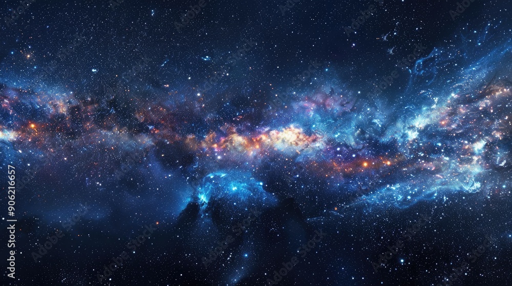 Fototapeta premium Mystical Milky Way galaxy and starry night astronomy background for design