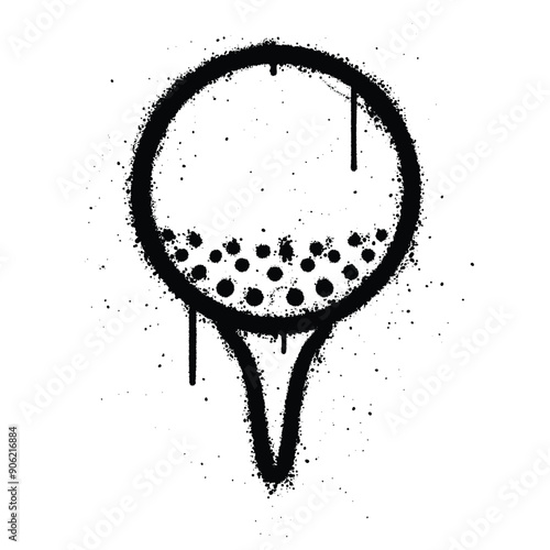 Graffiti spray golf isolated on white background