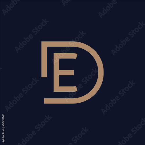 Abstract minimal letter DE ED icon logo vector symbol