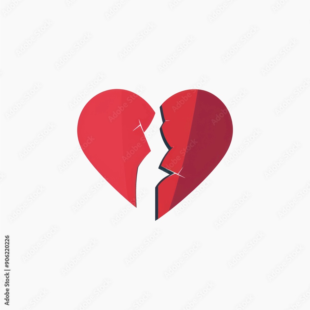 Broken heart symbol illustration Broken heart symbol illustration