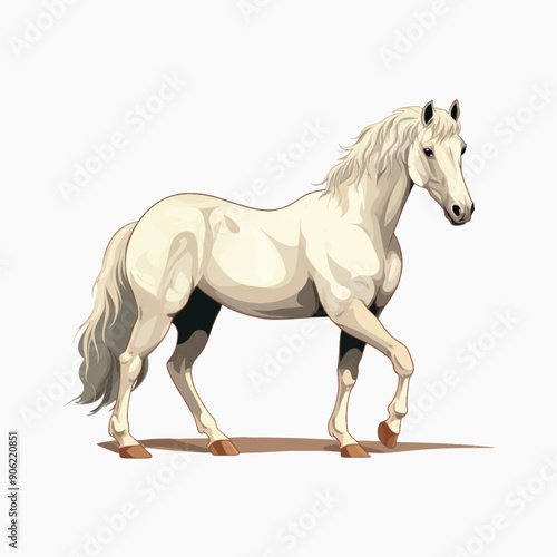 Elegant white horse illustration