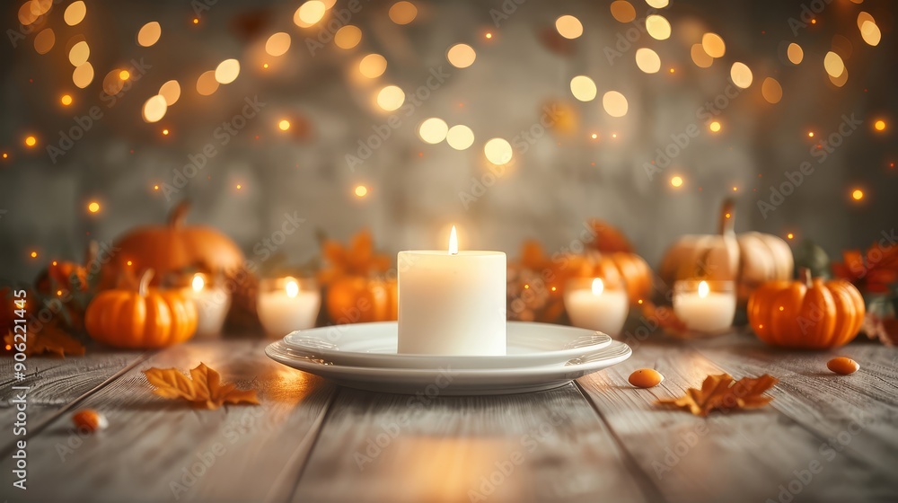 Halloween-themed table setting, candles, and spooky centerpieces Halloween-themed table setting, candles, and spooky centerpieces