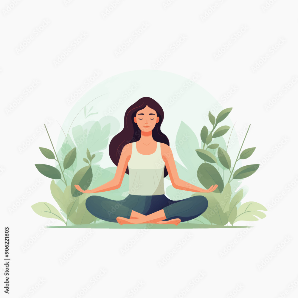 Woman meditating in nature Woman meditating in nature