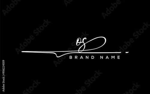 OS letter beauty handwriting vector logo.