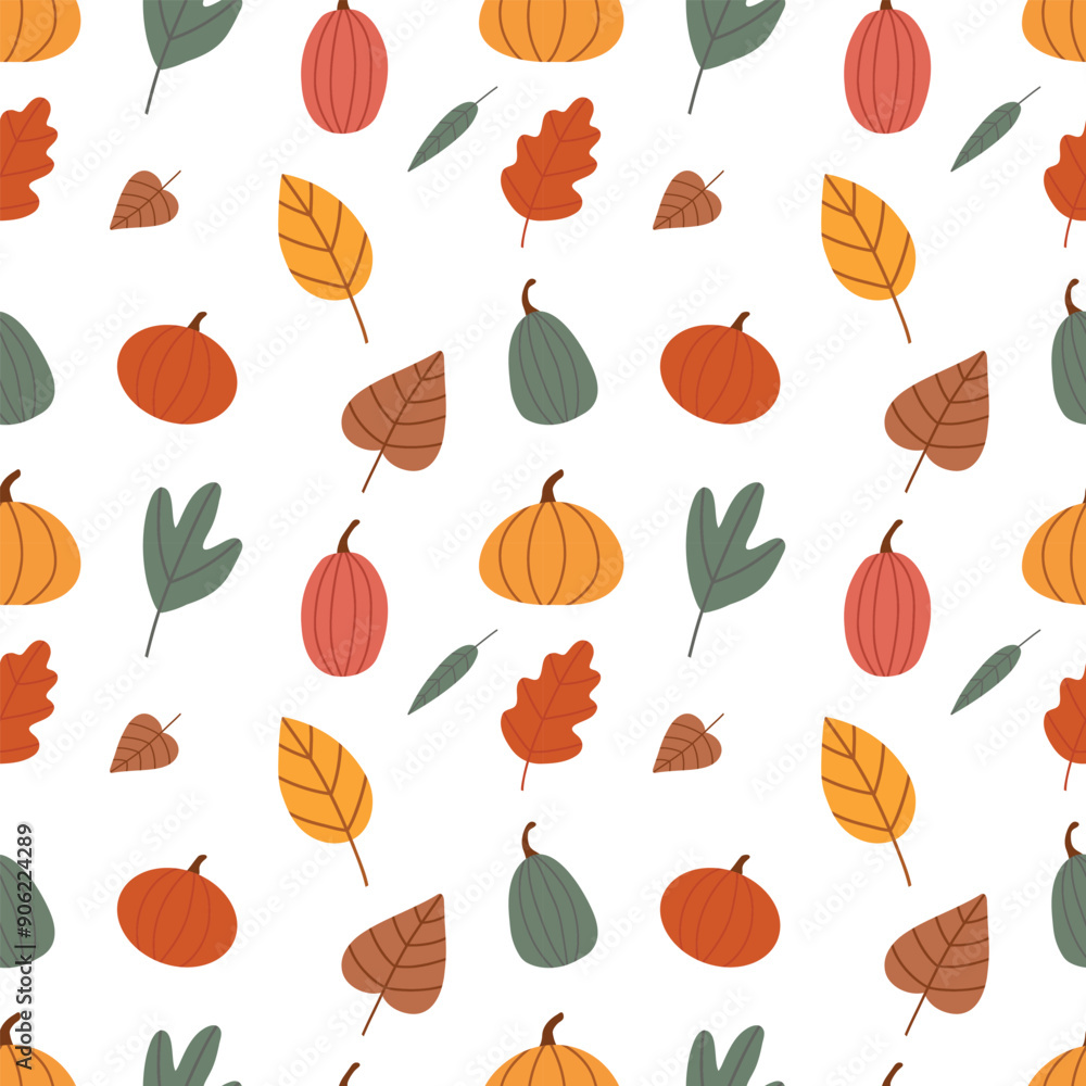 Simple vector pattern with different autumn leaves in beautiful fall colors. Hand drawn cute and cozy design elements. Fall, Thanksgiving Day, Autumn season.
Simple vector pattern with different autumn leaves in beautiful fall colors. Hand drawn cute and cozy design elements. Fall, Thanksgiving Day, Autumn season.