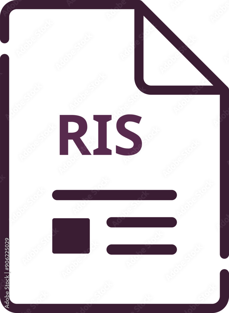 RIS File icon minimal outline with symbols RIS File icon minimal outline with symbols