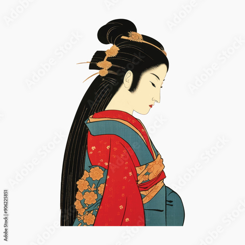 Traditional Japanese woman art