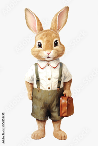 Dapper rabbit in vintage attire