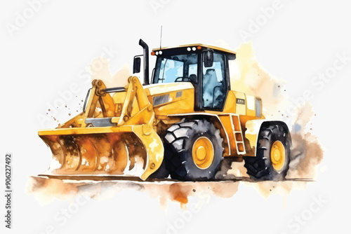 Heavy-duty yellow construction vehicle