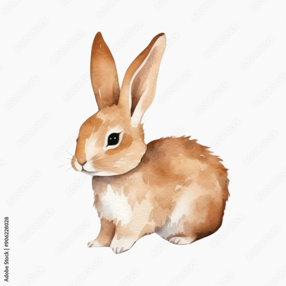 Fototapeta premium Cute watercolor bunny illustration