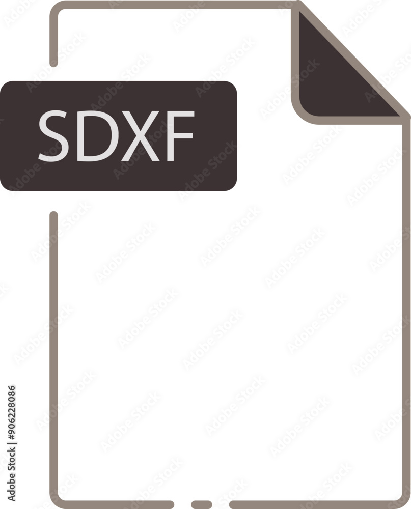 Obraz premium SDXF File format minimal icon outline