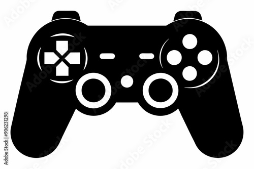 Gaming controller Silhouette vector illustration isolated white background