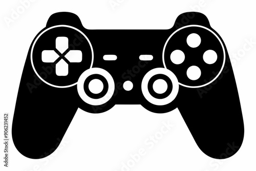 Gaming controller Silhouette vector illustration isolated white background