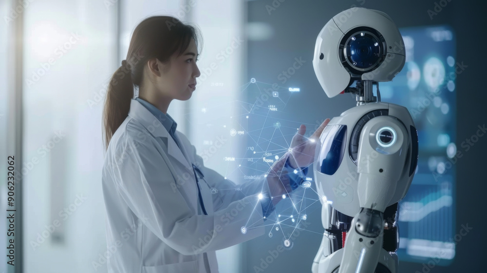 Medical technology, doctor use AI robots diagnosis, care, increasing accuracy patient treatment future Medical technology, doctor use AI robots diagnosis, care, increasing accuracy patient treatment future