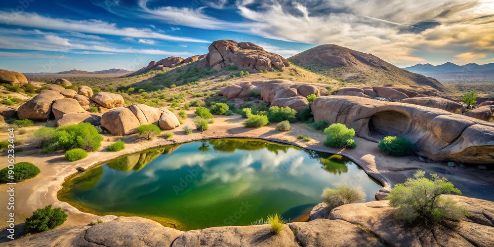 Naklejka premium Hueco Tanks North Mountain Texas Creative AI