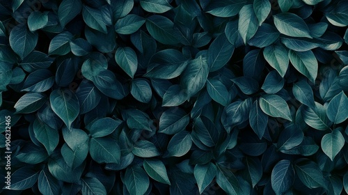 Wallpaper Mural A close up of green leaves with a blue background Torontodigital.ca