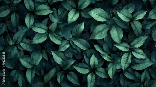 Wallpaper Mural A close up of green leaves with a dark background Torontodigital.ca