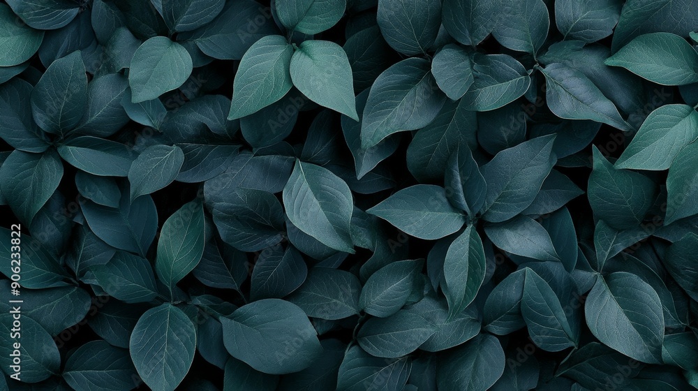 A close up of green leaves with a mood of calmness and serenity A close up of green leaves with a mood of calmness and serenity
