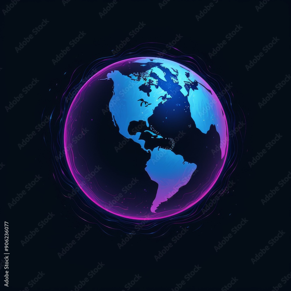 Fototapeta premium blue earth globe illustration