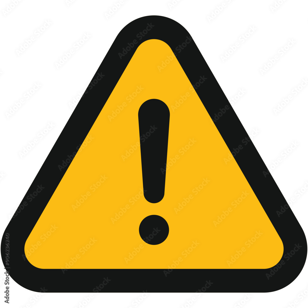 Warning sign with exclamation mark on white background. Hazard warning icon to notice the danger to people Warning sign with exclamation mark on white background. Hazard warning icon to notice the danger to people