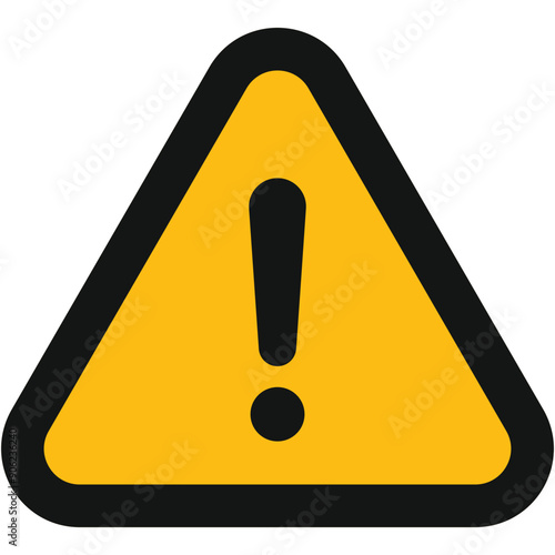 Warning sign with exclamation mark on white background. Hazard warning icon to notice the danger to people