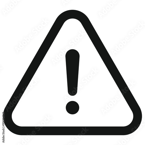 Warning sign with exclamation mark on white background. Hazard warning icon to notice the danger to people