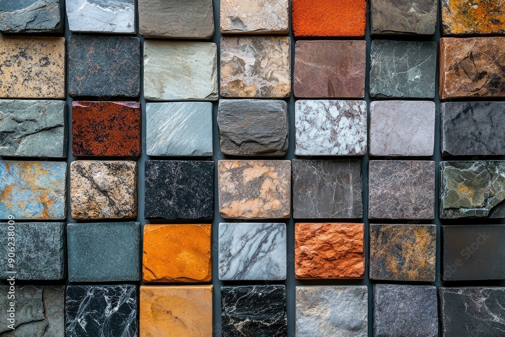 Geologist arranging colorful stones creating mosaic of natural textures Geologist arranging colorful stones creating mosaic of natural textures