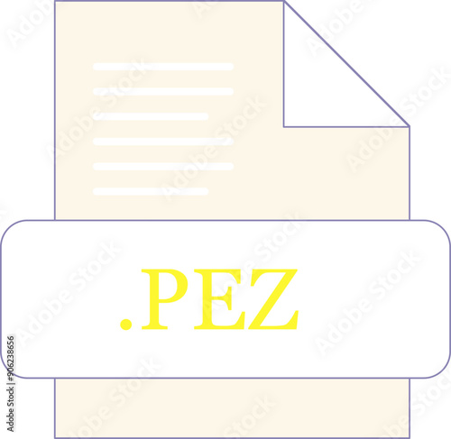 PEZ File extension icon fill with minimal colors