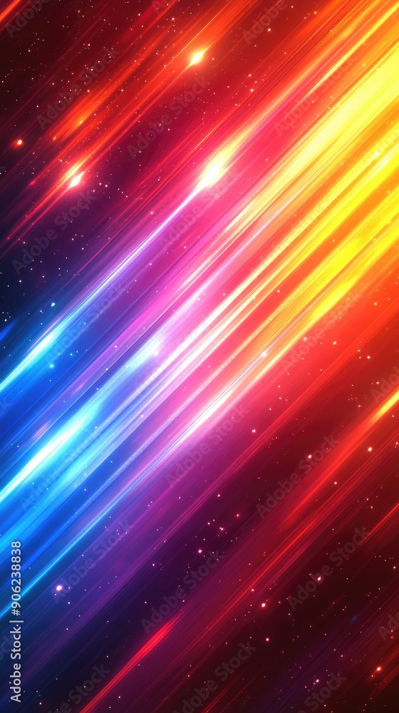 Obraz premium Diagonal lines of light are streaking across a dark background