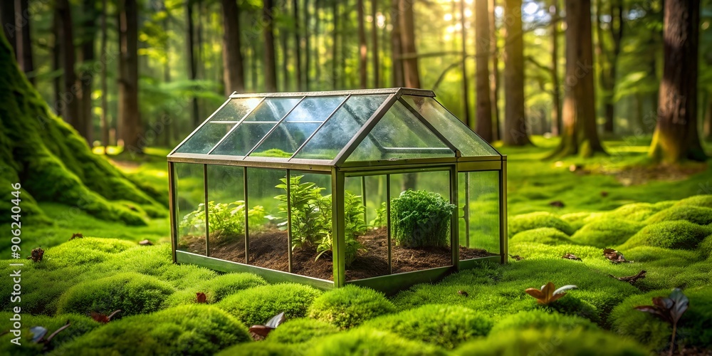 green moss glasshouse hobby collectiono on forest Generative By AI green moss glasshouse hobby collectiono on forest Generative By AI