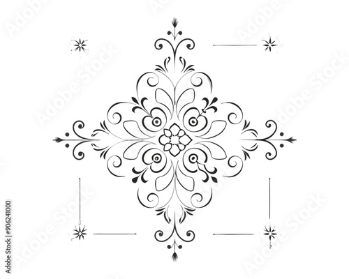 Set of Fancy Decorative Ornamental Lines vector. ai generated