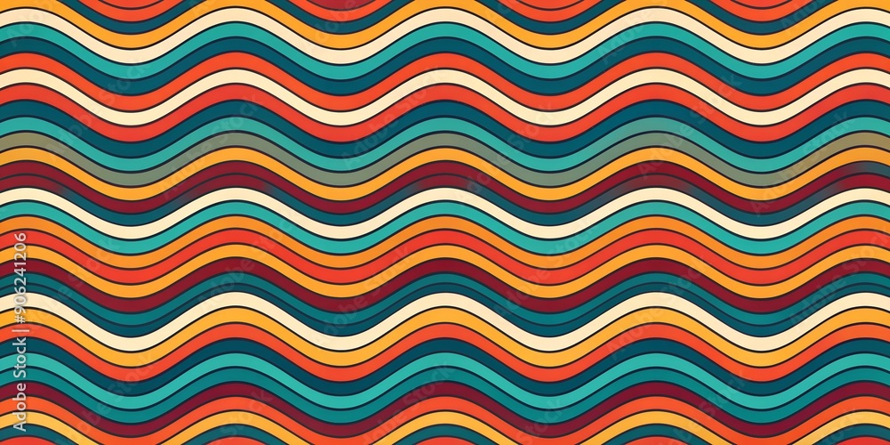 Wavy Abstract Retro Wave Pattern (Seamless Repeating Tiling Pattern) (AI) AI Generative Wavy Abstract Retro Wave Pattern (Seamless Repeating Tiling Pattern) (AI) AI Generative