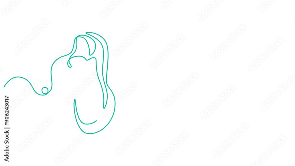 Self drawing animation of single line draw hiking boots. Trekking shoes vector. Outdoor activity men footwear. Outdoor leather boots symbol. Adventure, pro animation.