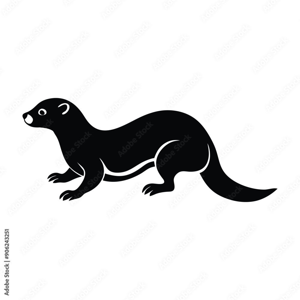 Otter animal silhouette vector illustration Otter animal silhouette vector illustration