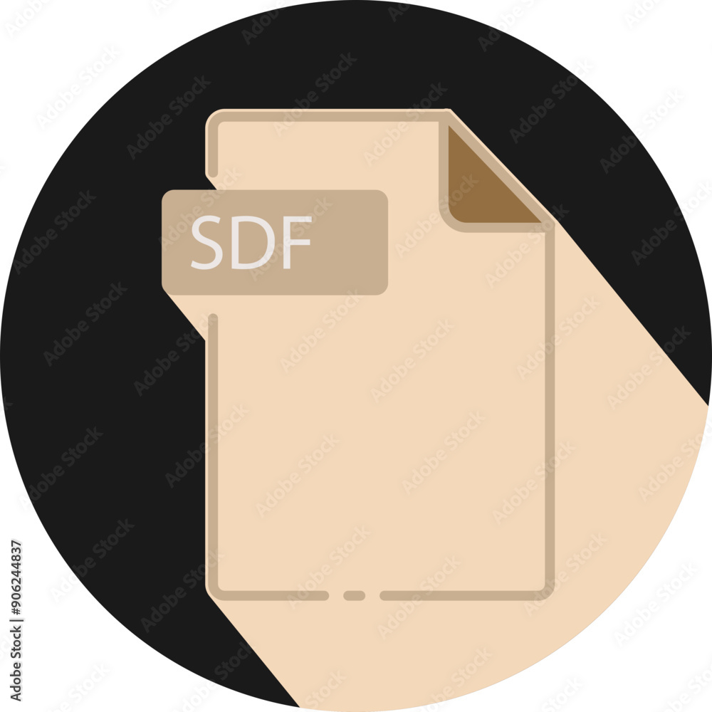 SDF File fomat minimal icon with circle outside SDF File fomat minimal icon with circle outside