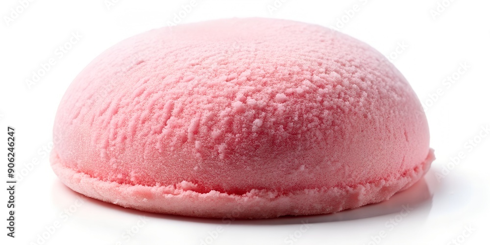 Giant Pink Mochi Ice Cream Isolated On A White Background AI-Created Content Giant Pink Mochi Ice Cream Isolated On A White Background AI-Created Content