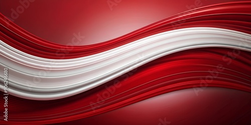 Elegant Red and White Waves Abstract Artistic Texture AI-Generated Content