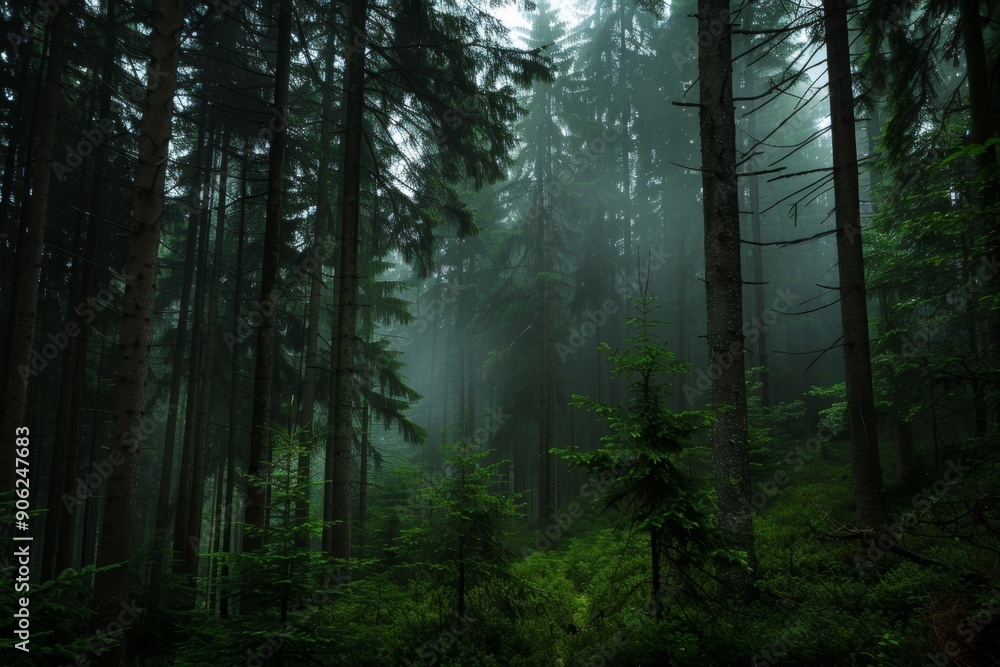 Fototapeta premium Forest conservation and species classification involve efforts to protect forested areas and accurately categorize the diverse species that inhabit them.